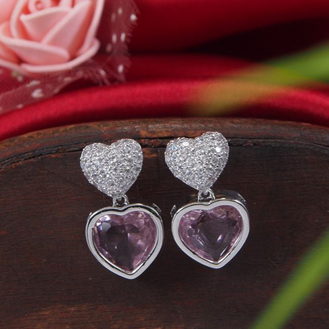 Heart Shape Colourful Cubic Zirconia Korean Earring