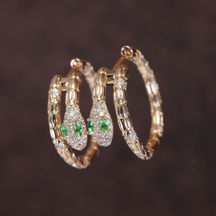 Snake Design Cubic Zirconia Korean Earring