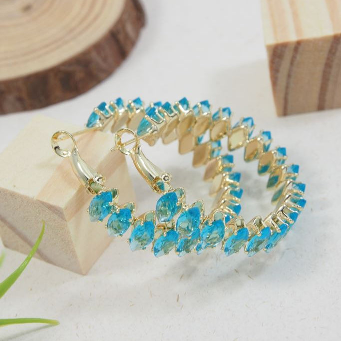 Korean Cubic zirconia Hoops Earring