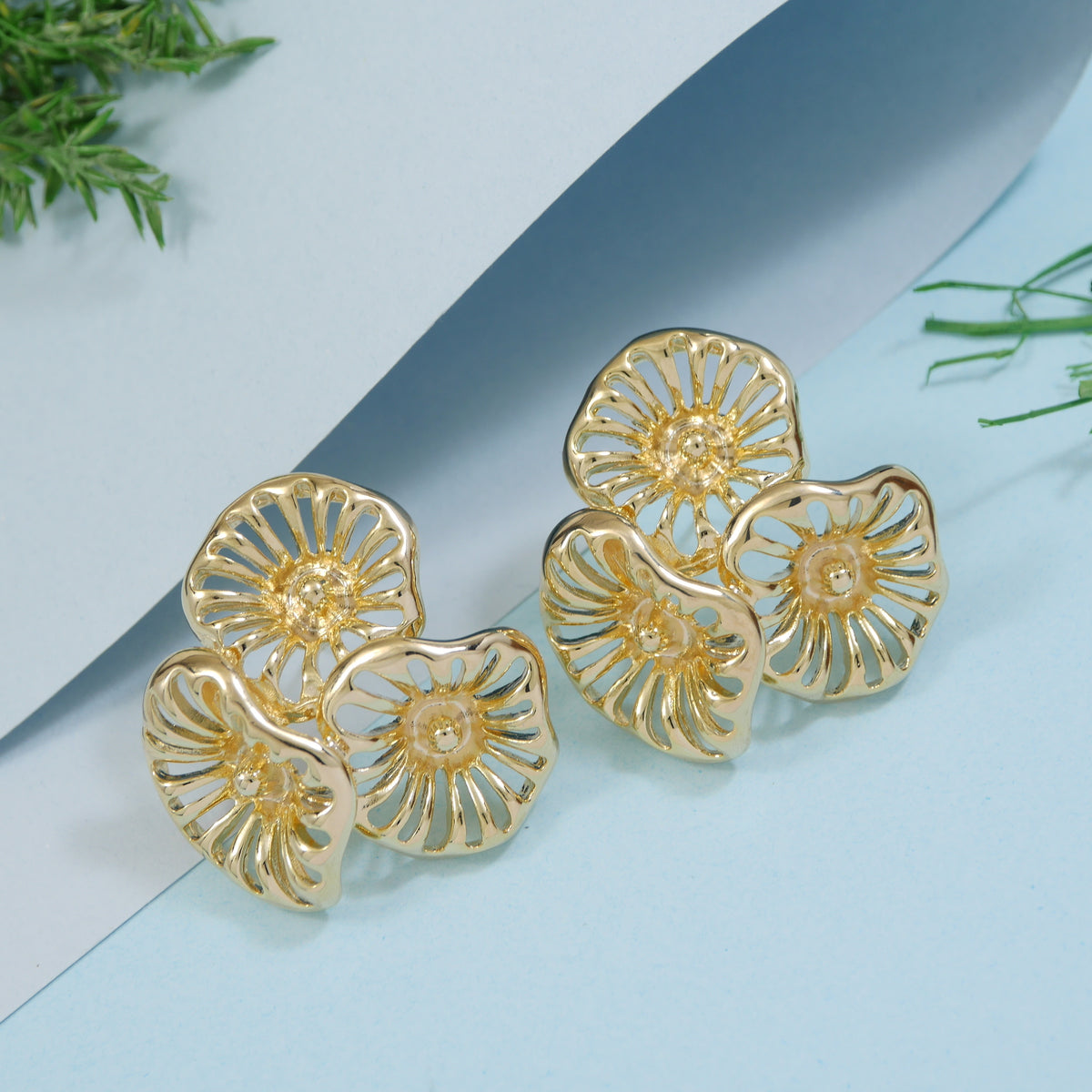 Korean Gold Plated Stud Earring