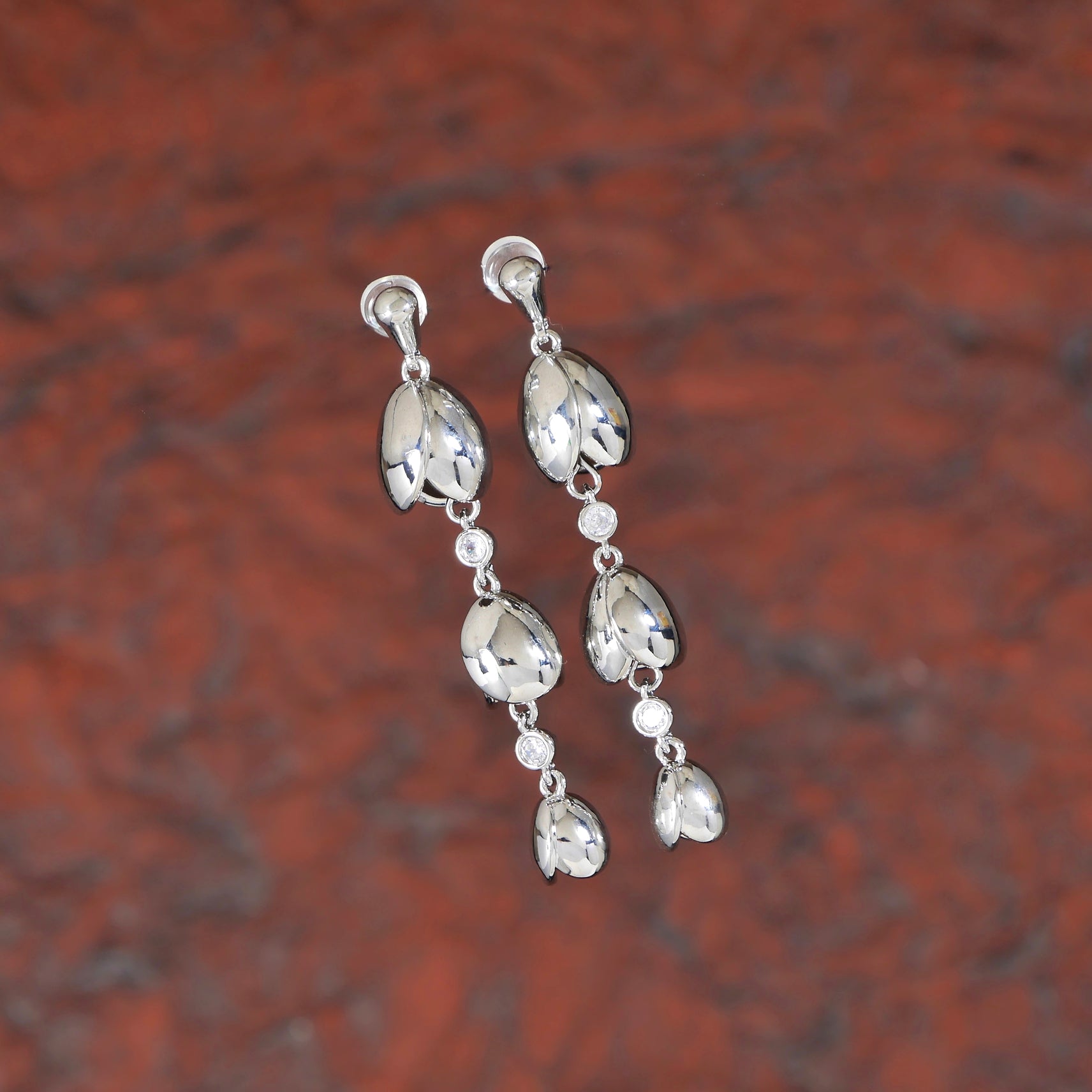 Korean Gold/ Silver Plated Rose Design Dangler Earring