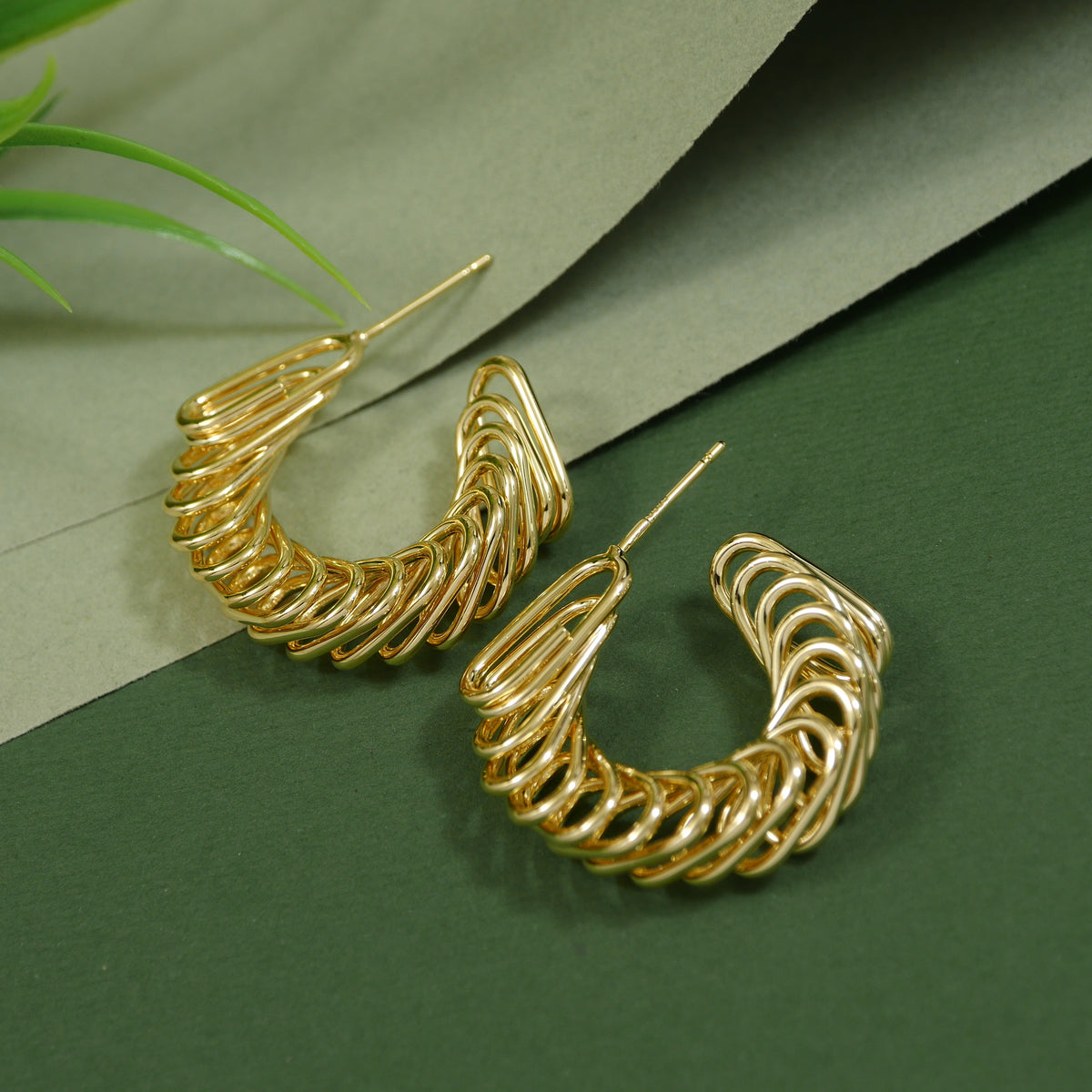 Korean Gold Plated Hoops Earring