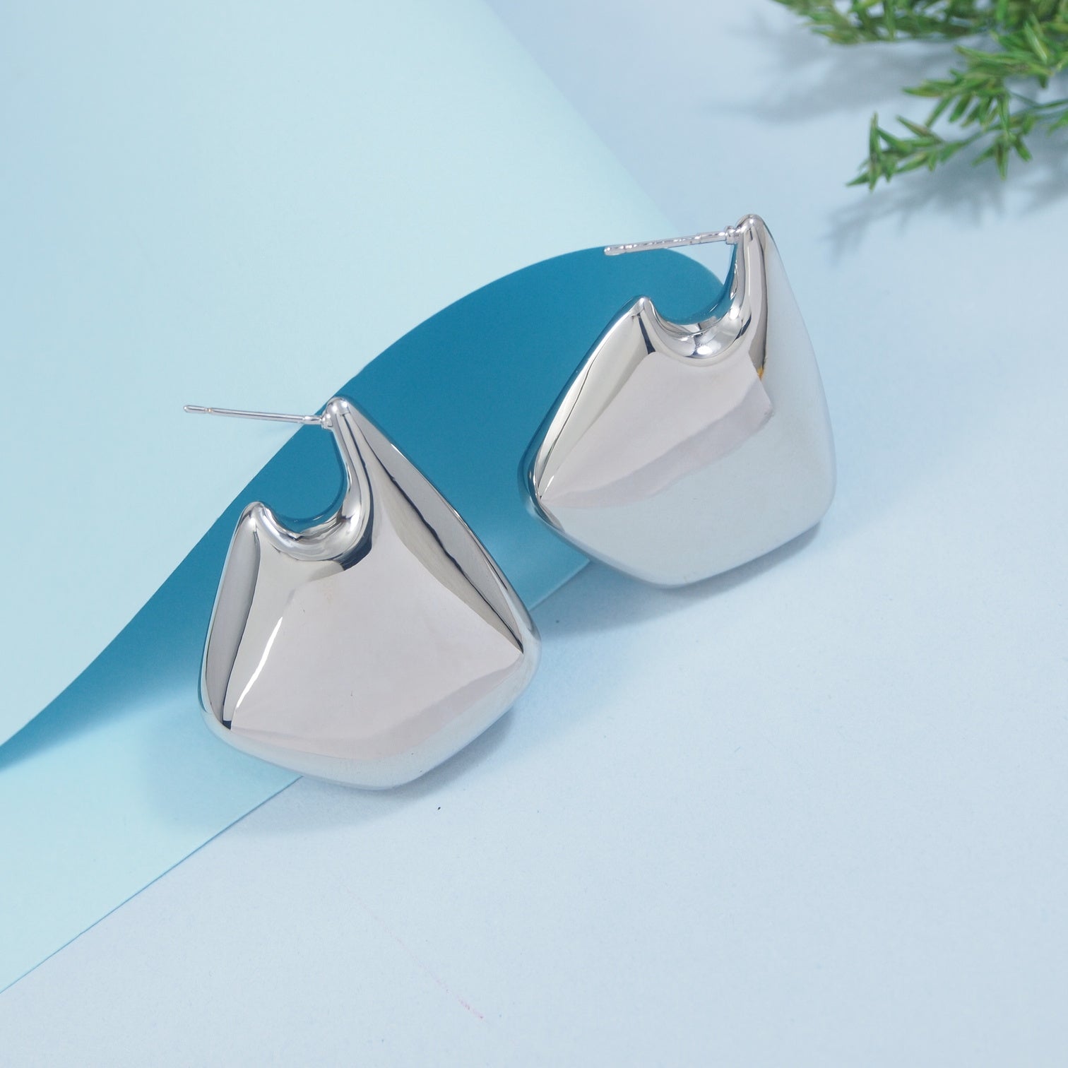 Korean Gold/ Silver Plated Angled Drop Earring