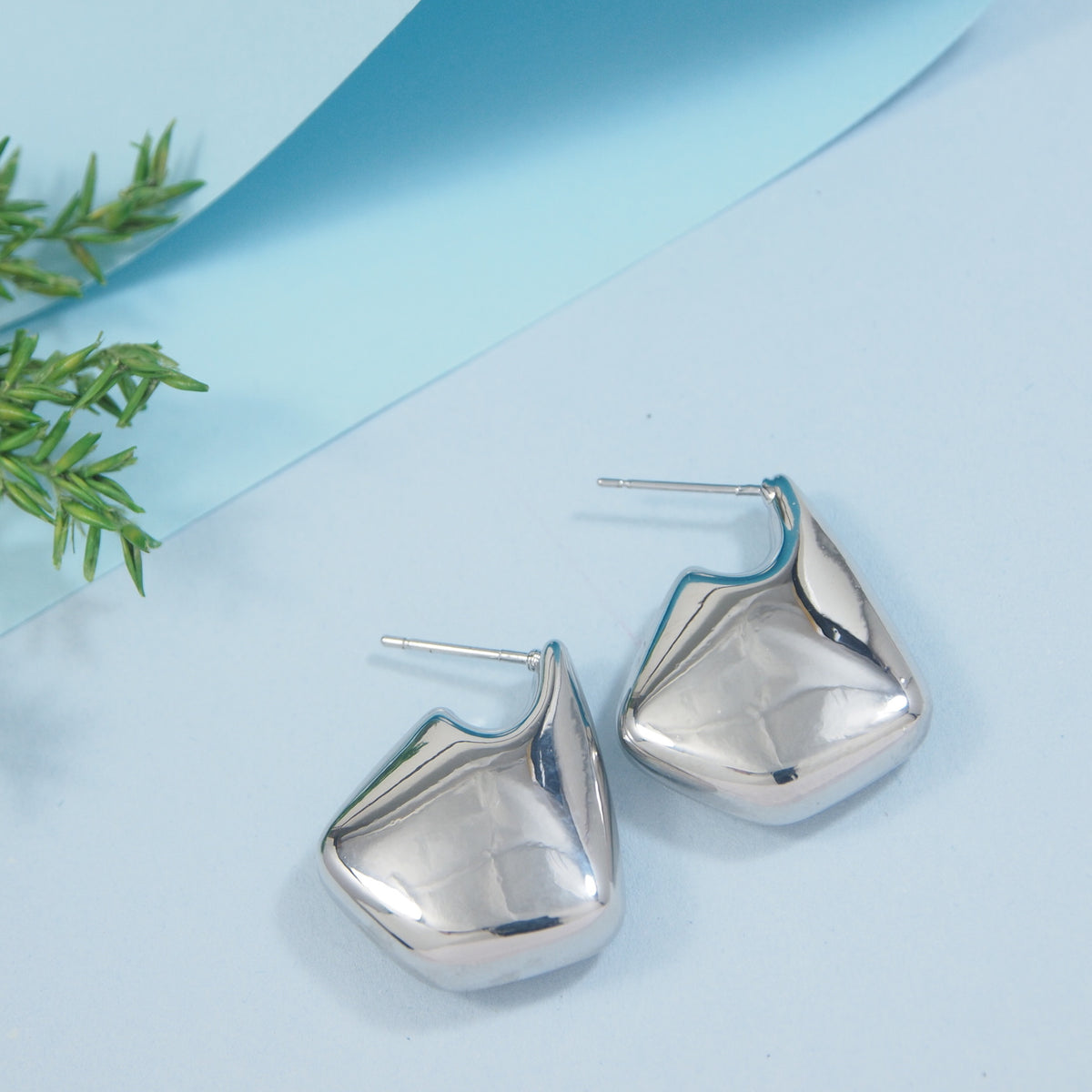 Korean Gold/ Silver Plated Angled Drop Earring