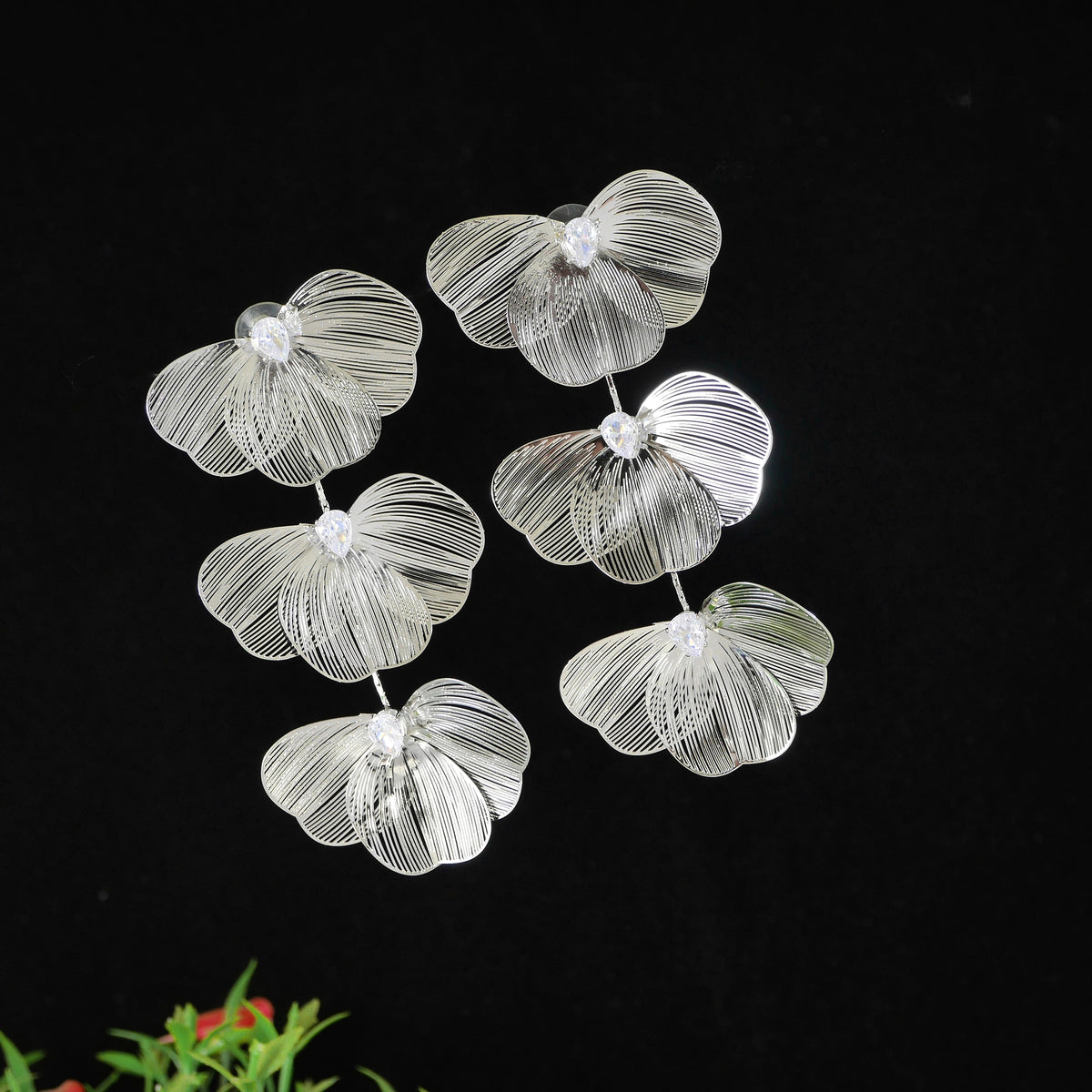 Korean Gold/ Silver Plated Floral Petals Dangler Earring