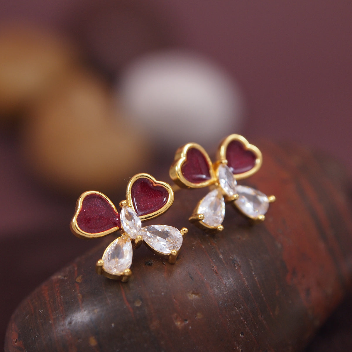 Korean Gold/Silver/ Plated CZ Stud Earring