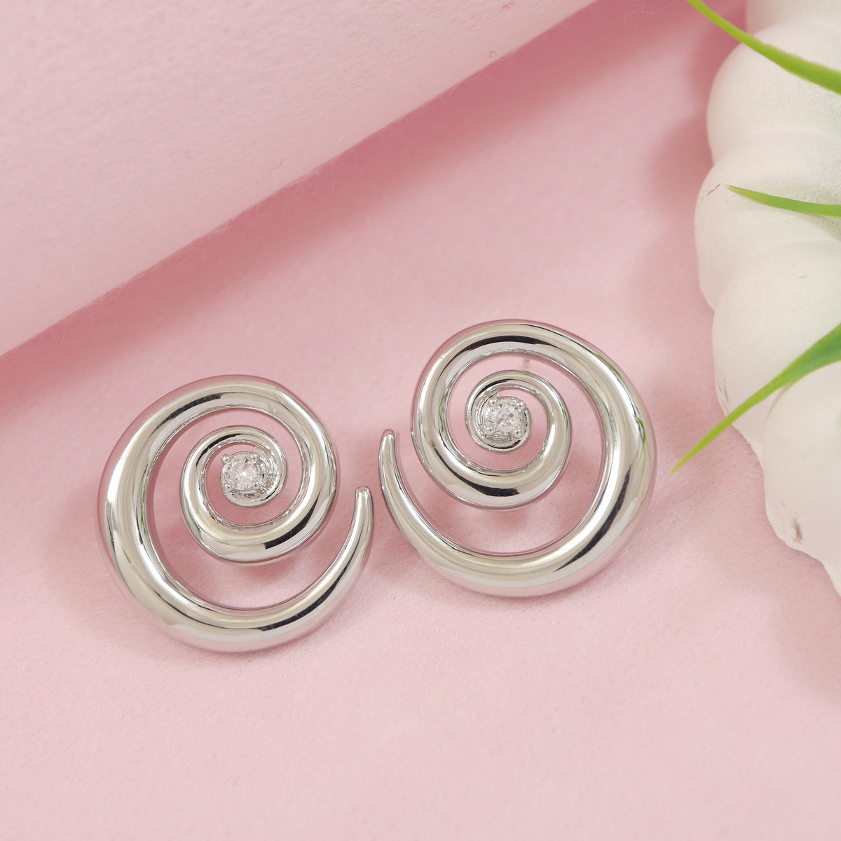 Korean Gold/ Silver Plated Spiral Stud Earrings