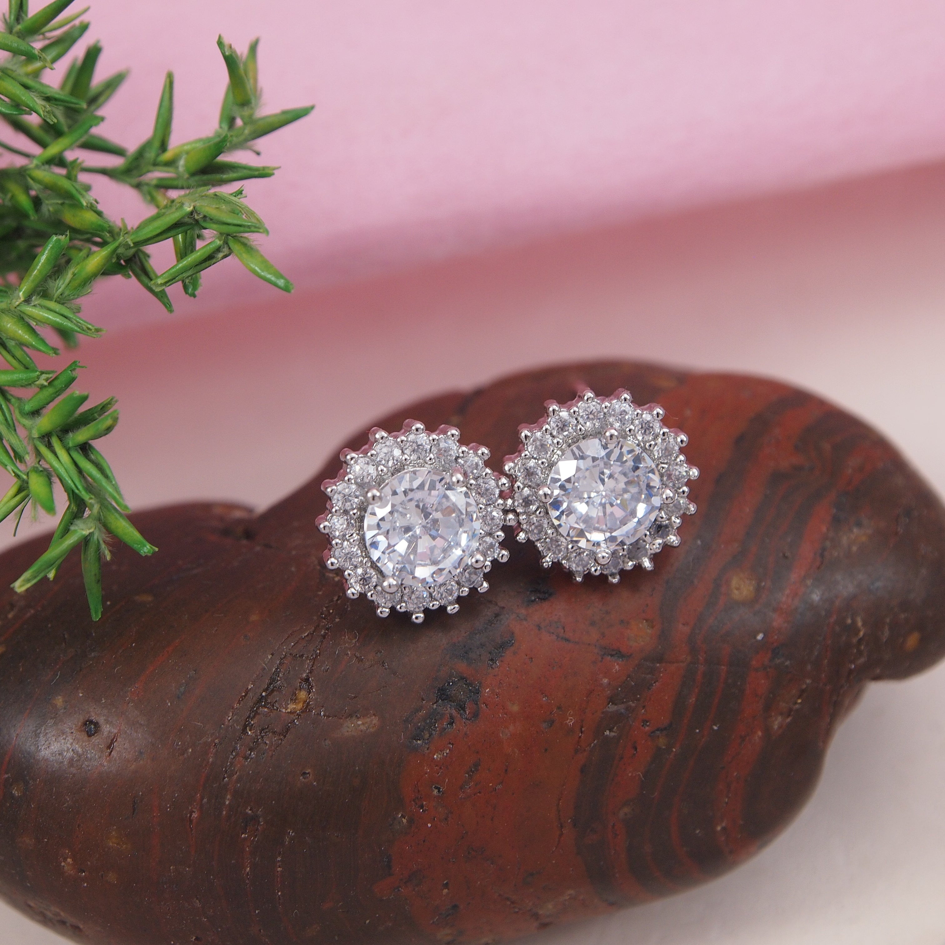 Korean Gold/Silver/ Plated CZ Stud Earring