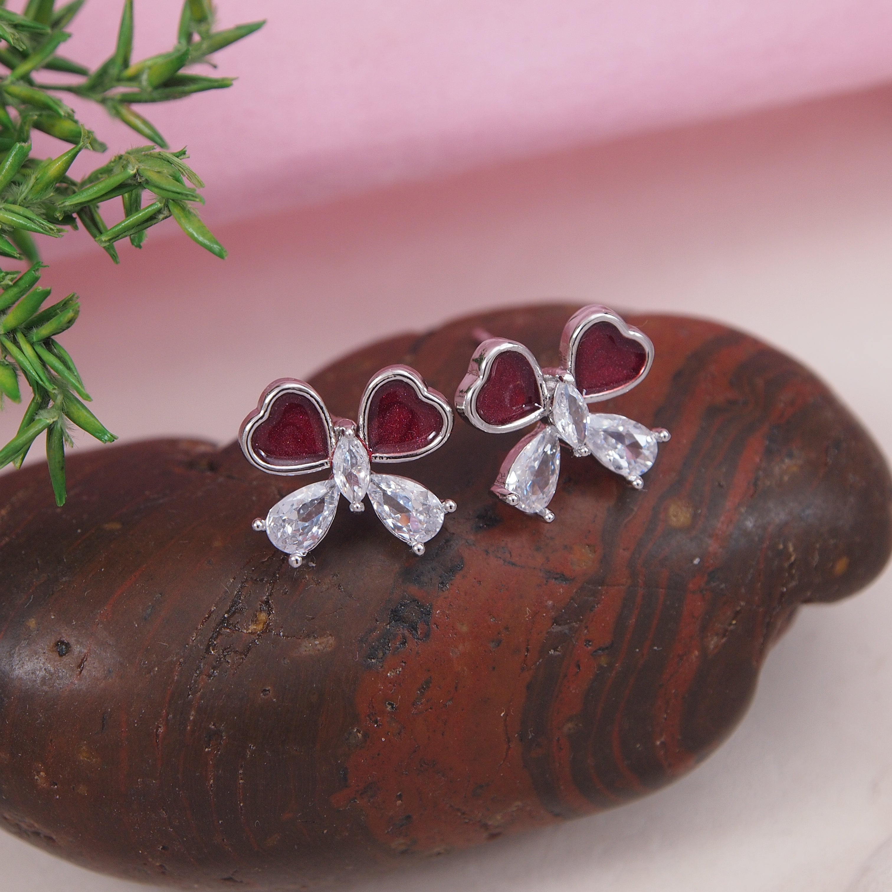 Korean Gold/Silver/ Plated CZ Stud Earring
