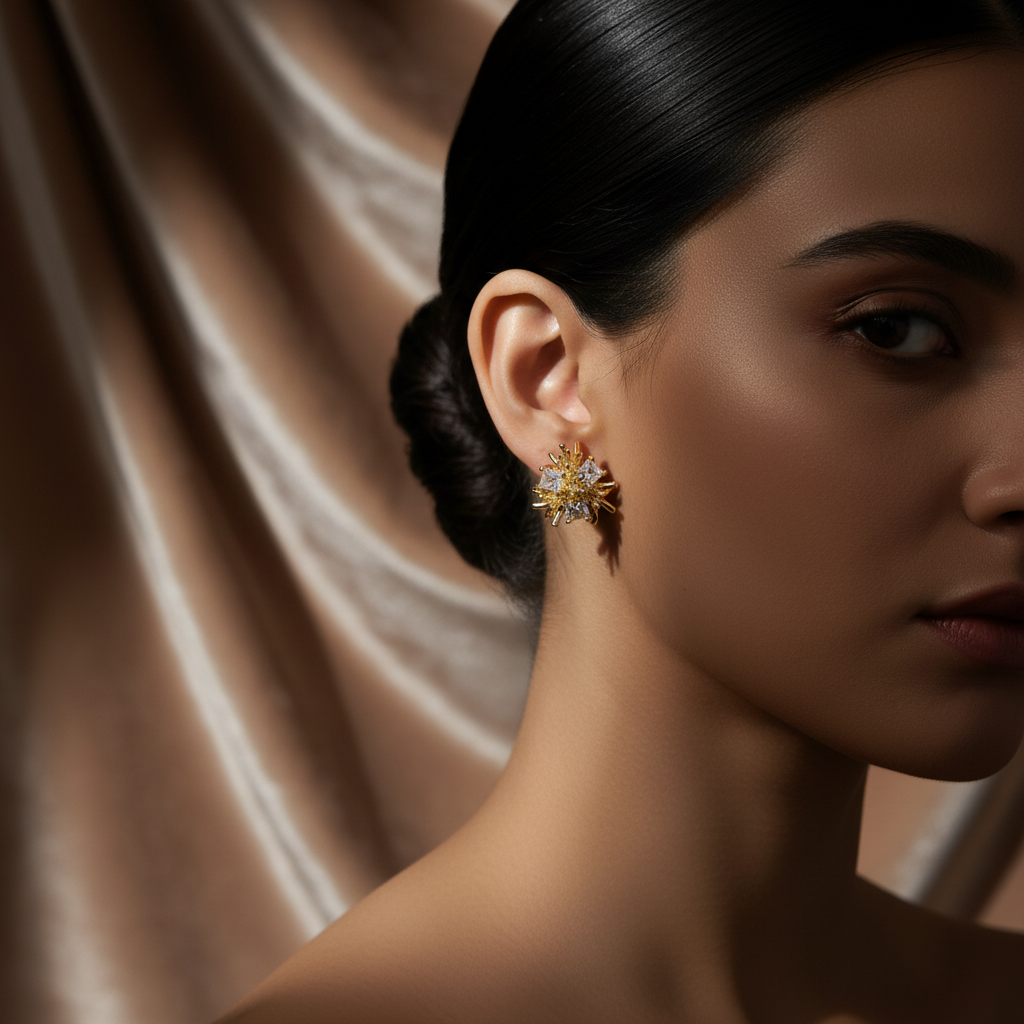 Korean Gold/ Silver Plated Stud Earring