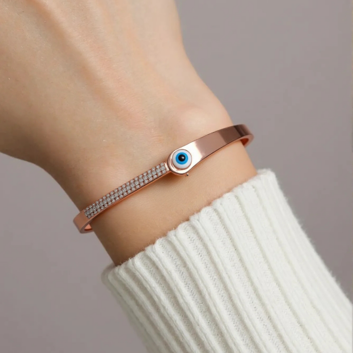 Stainless Steel Gold/Rosegold Plated Multi Coloured Crystal Kada