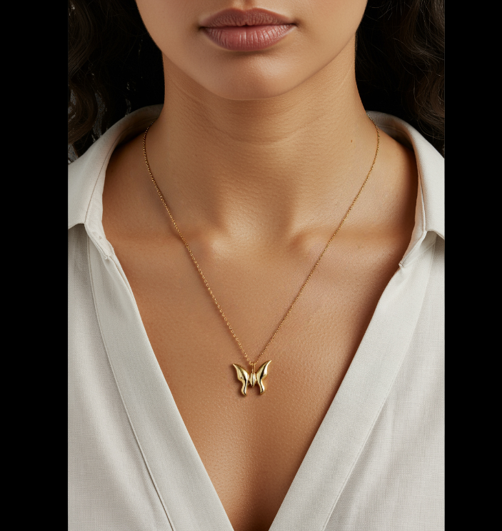 Stainless steel Butterfly Necklace ( pack of 6 )