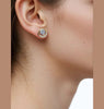 Korean Gold/Silver/Rosegold Plated Half Moon CZ Stud Earring