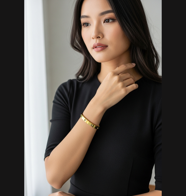 Stainless Steel Gold/Rosegold Plated Kada