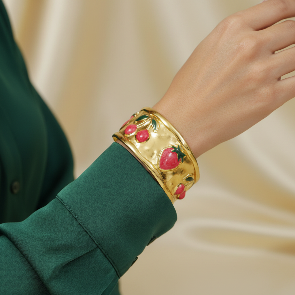 Adjustable  gold plated Cuff Kada