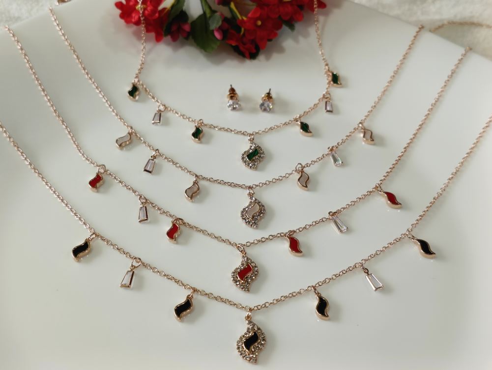 Silver/Gold/Rose Gold Plated Choker Necklace- NK 2448