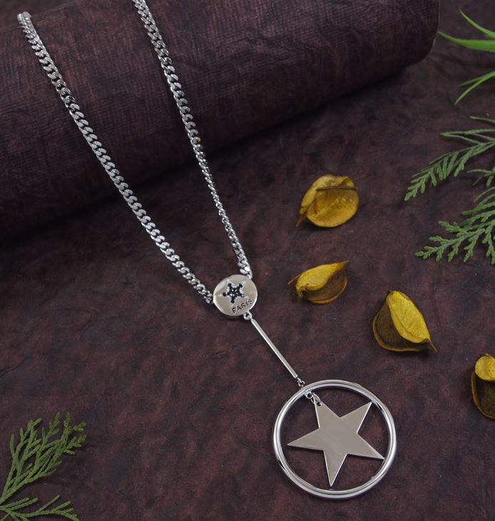 Paris Star Pendent Long Chain Necklace - NK 5138