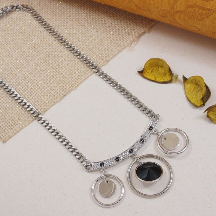 Geometric Pendent Long Chain Necklace