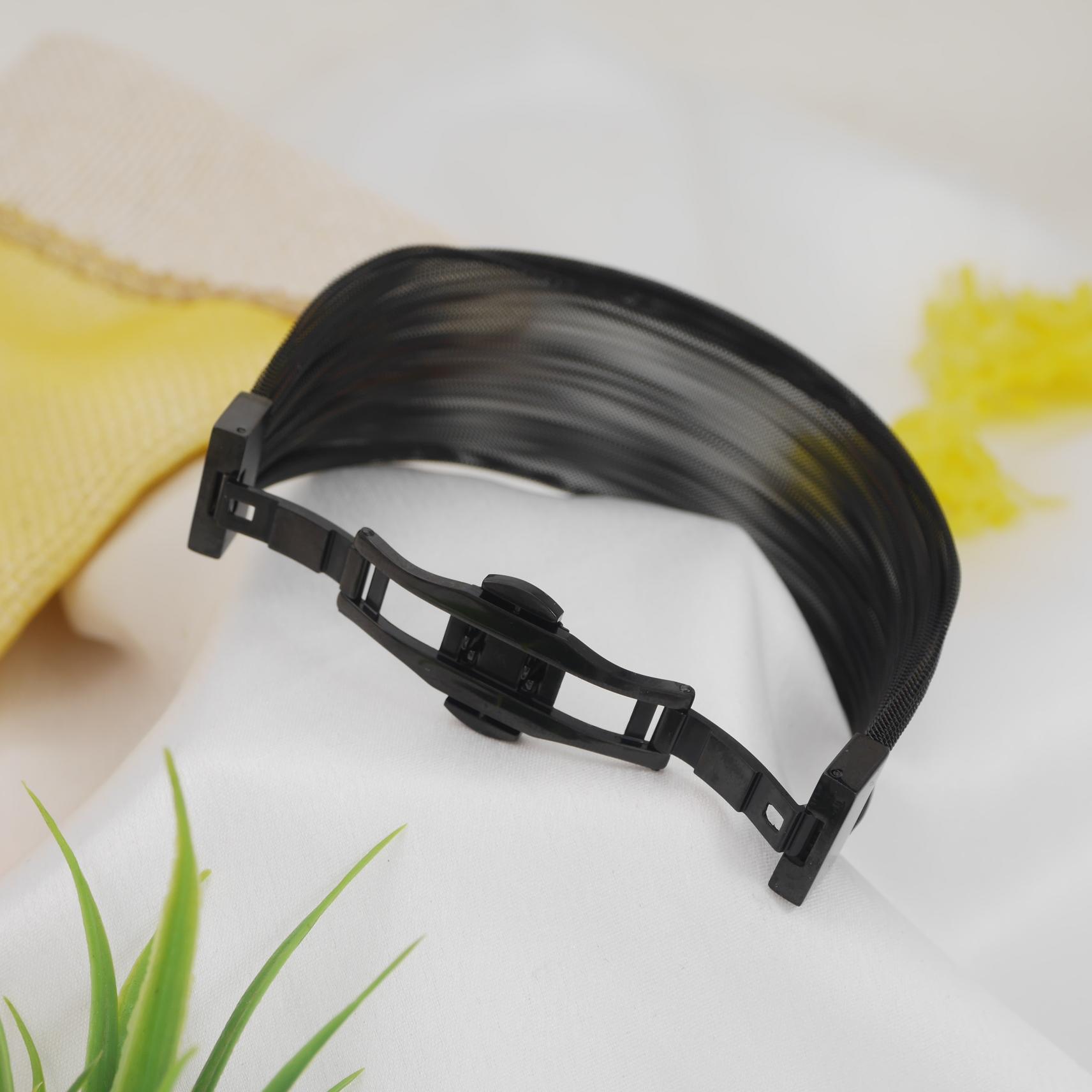 Stainless Steel Black Colour Mesh Bracelet