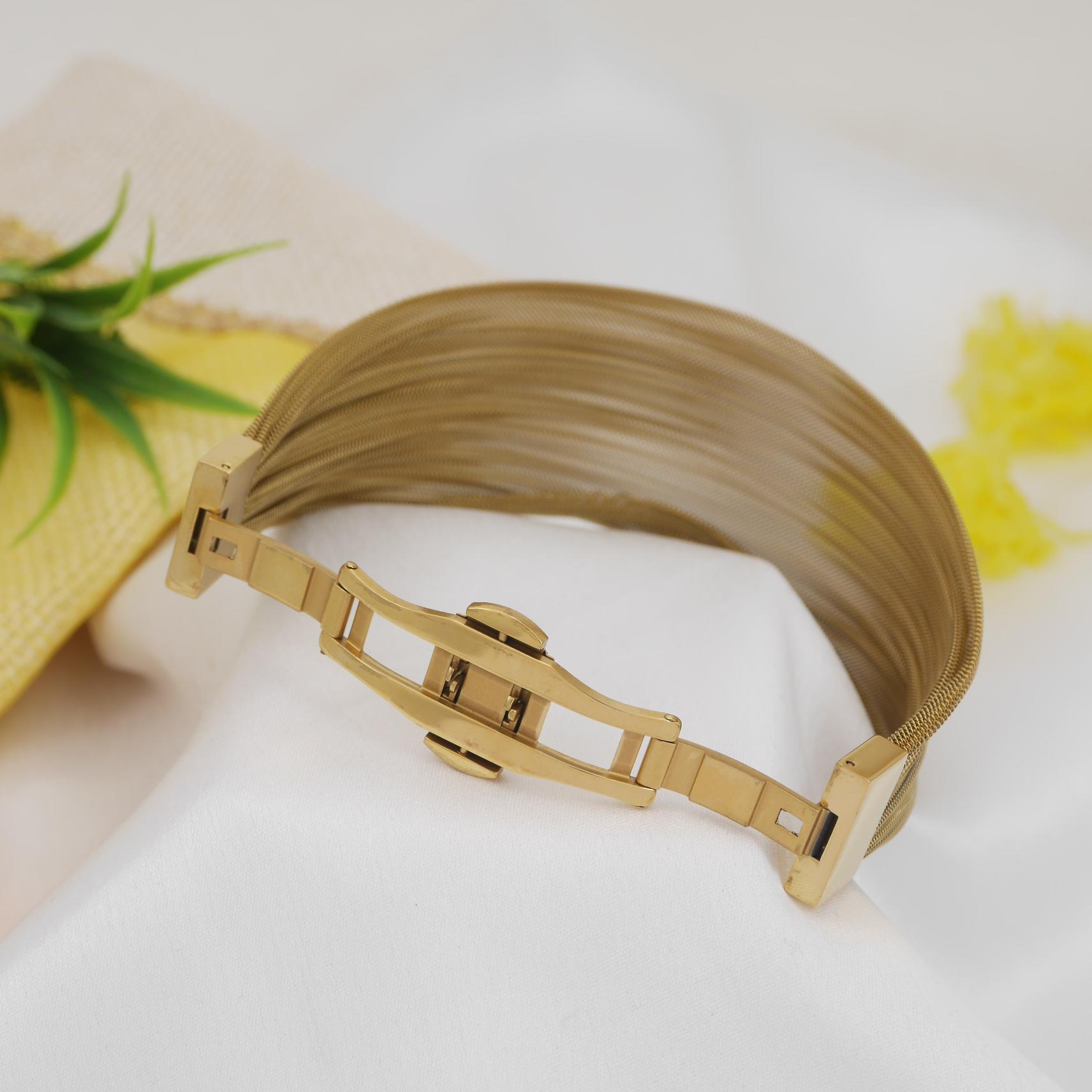 Stainless Steel Gold Colour Mesh Bracelet