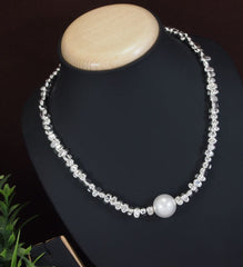 Silver Metal Pearl Pendent Necklace - PERNK 5170