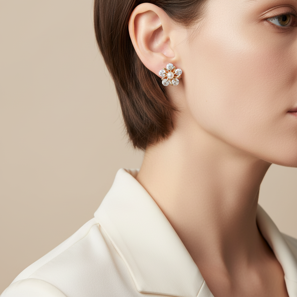 Korean Gold/ Silver Plated Stud Earring