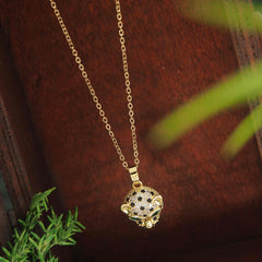 Stainless Steel Leopard Head Pendent Chain Necklace - STNK 4990