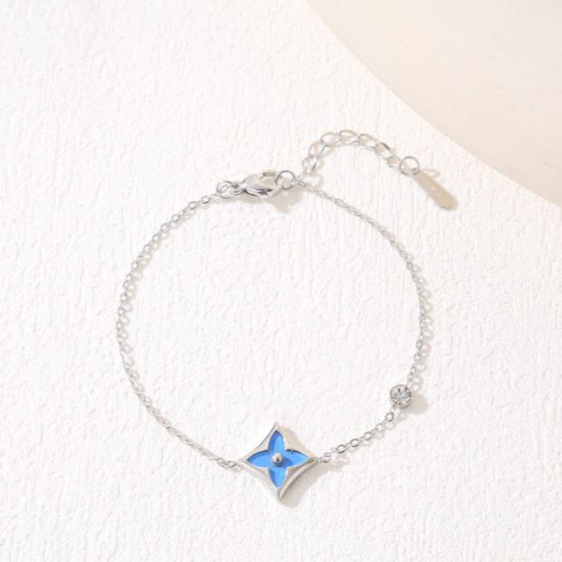Stainless Steel Colourful Flower Bracelet