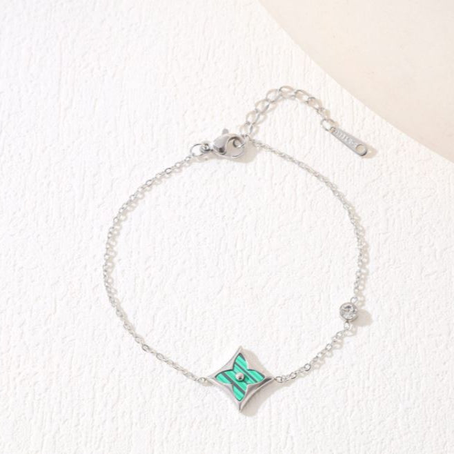Stainless Steel Colourful Flower Bracelet