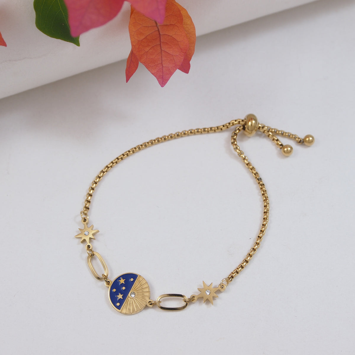 Stainless Steel Day Night Enamel Bracelet