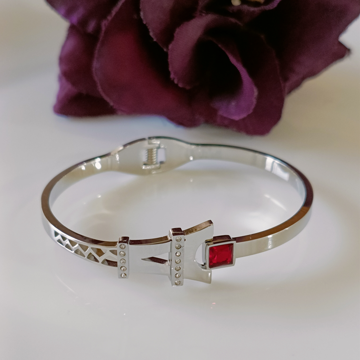 Stainless Steel Rosegold/Silver Plated Eiffel Tower Designed Kada
