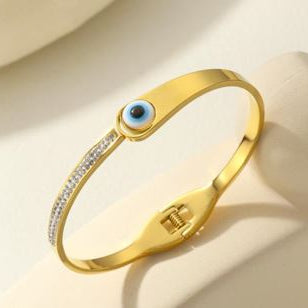 Stainless Steel Gold/Rosegold Plated Multi Coloured Crystal Kada