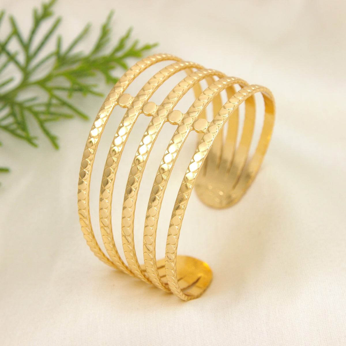 Adjustable  gold plated Cuff Kada ( pack of 6 )