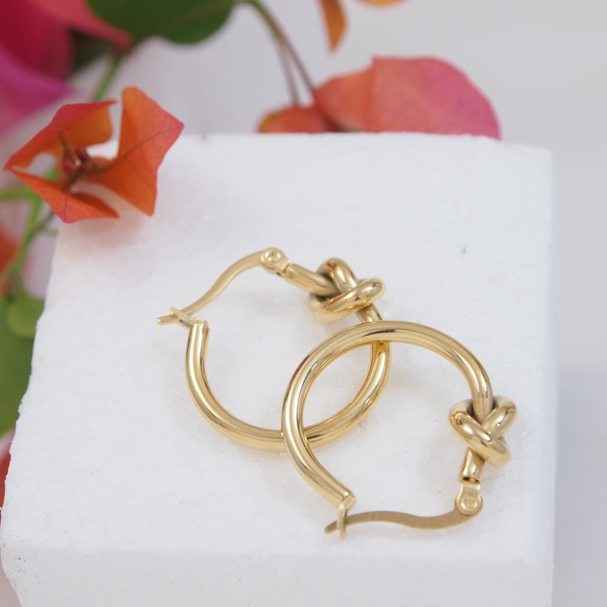 Stainless Steel Knot Hoops Earring