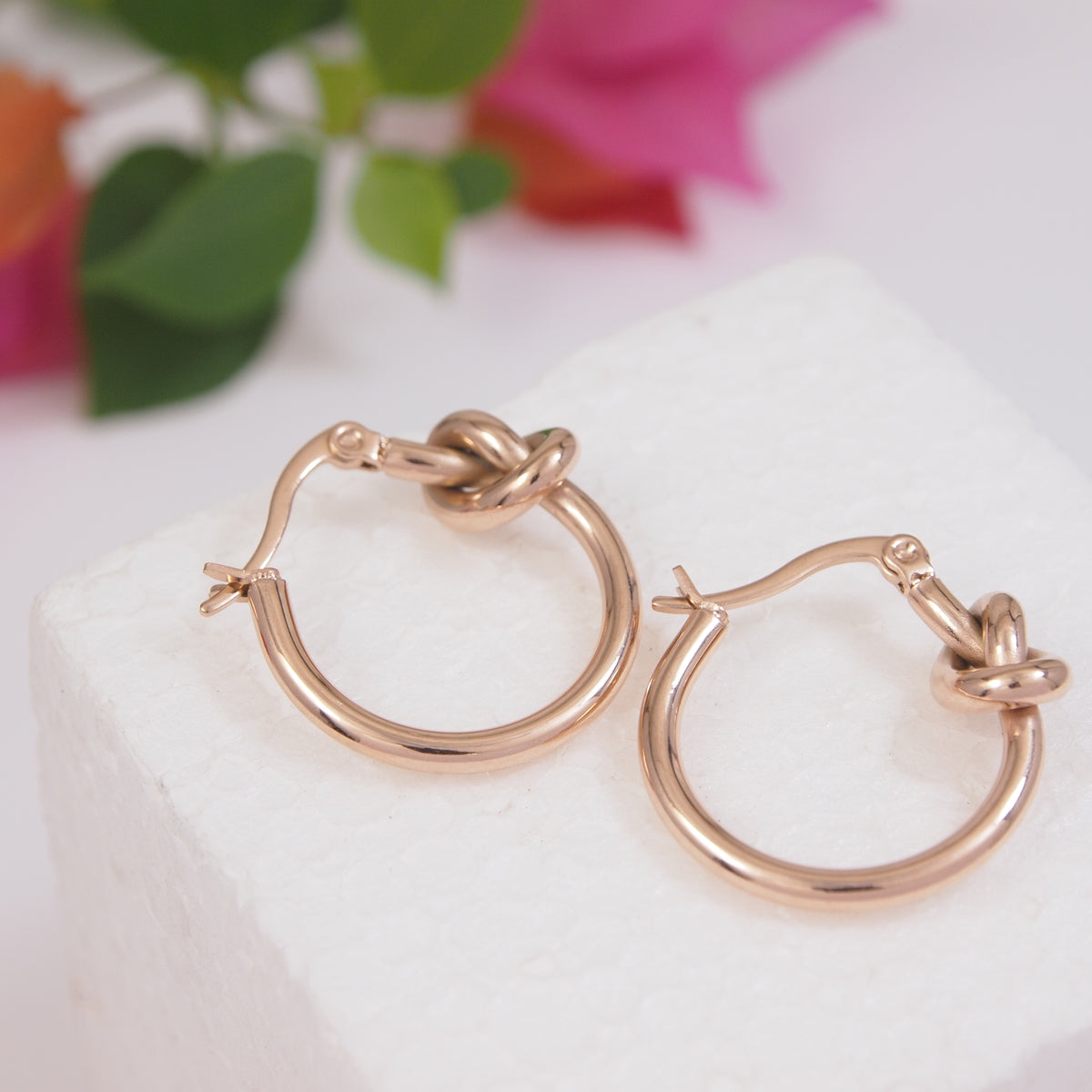 Stainless Steel Knot Hoops Earring