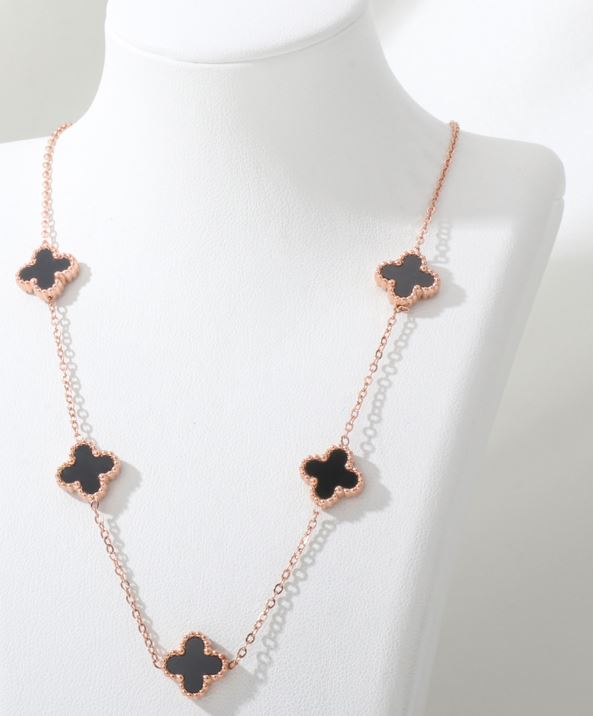 Stainless Steel Clover Link Necklace - STNK 5180