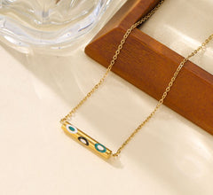 Stainless Steel Enamel Pendent Necklace - STNK 5183