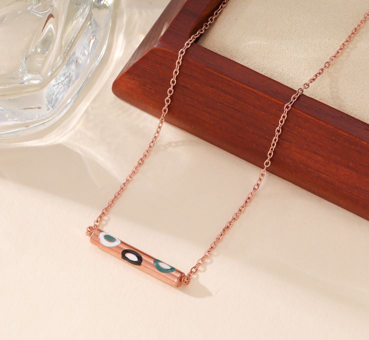 Stainless Steel Enamel Pendent Necklace