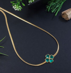 Stainless Steel Floral Pendent Necklace  - STNK 5489