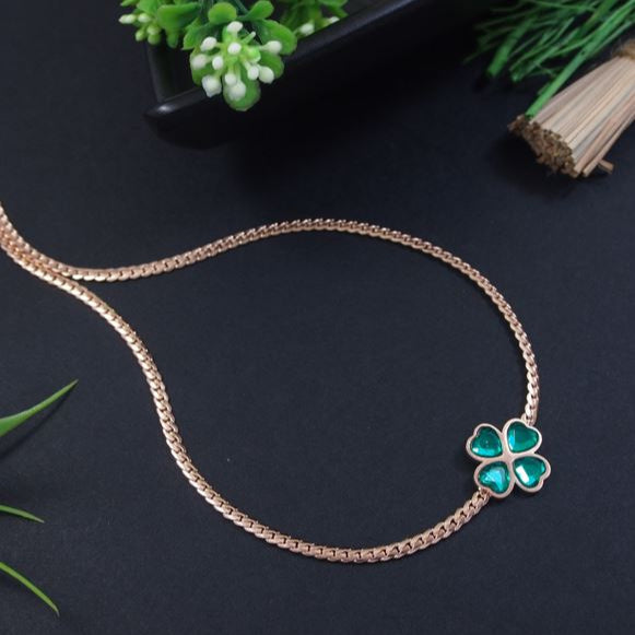 Stainless Steel Floral Pendent Necklace