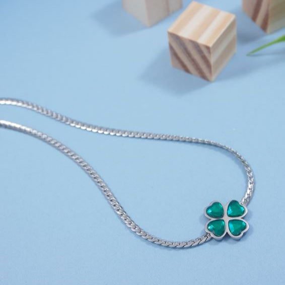 Stainless Steel Floral Pendent Necklace