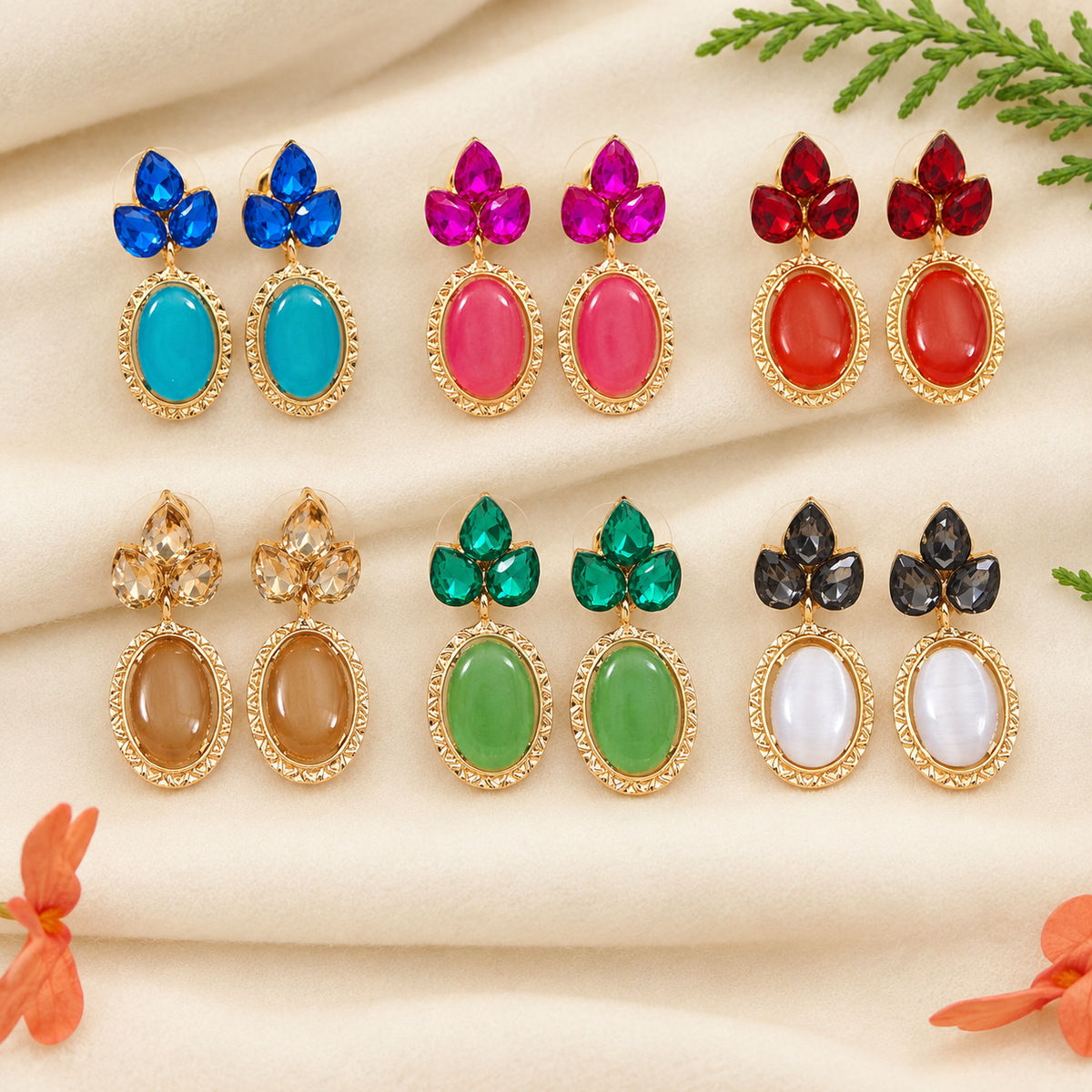 Gold Plated Western Earring ( pack of 6 )