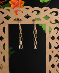 Silver / Gold Plated Hanging Chain Linked Style Western Drop Earring-WER 1478A