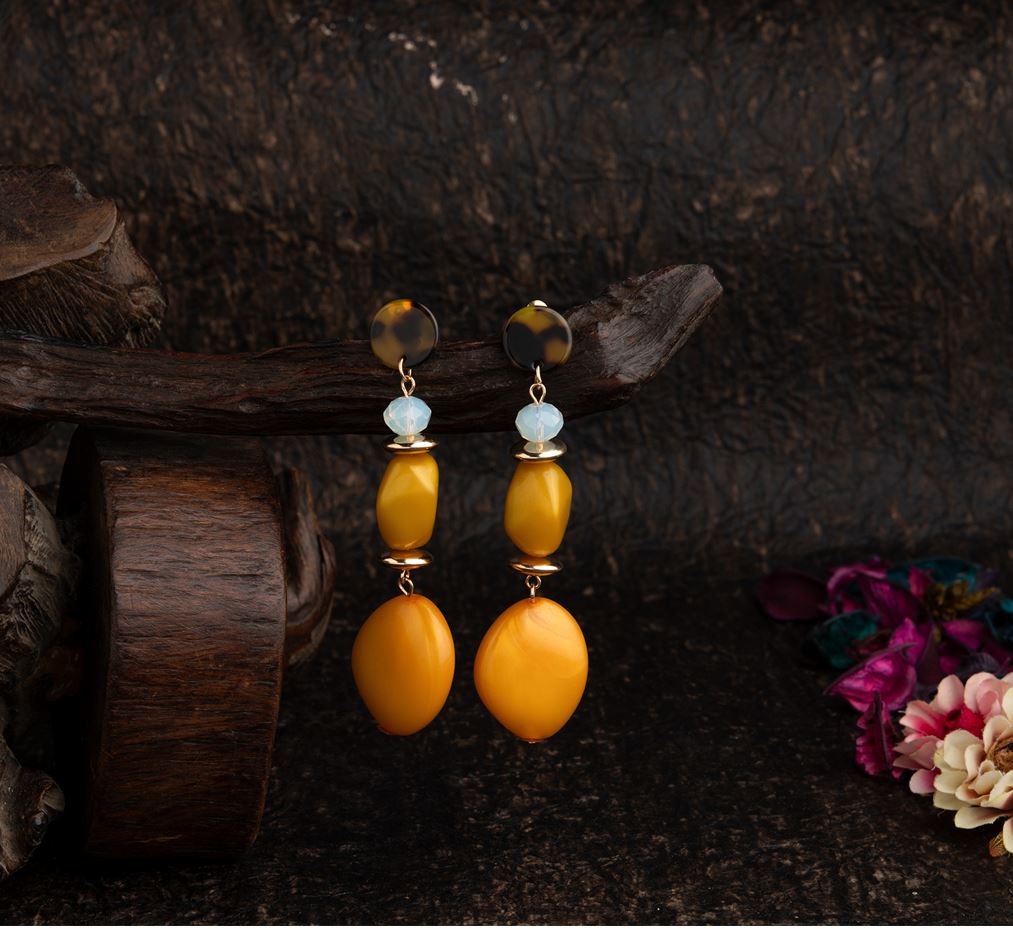 Gold Plated Beads Designed Western Fashion Earring-WER 1497