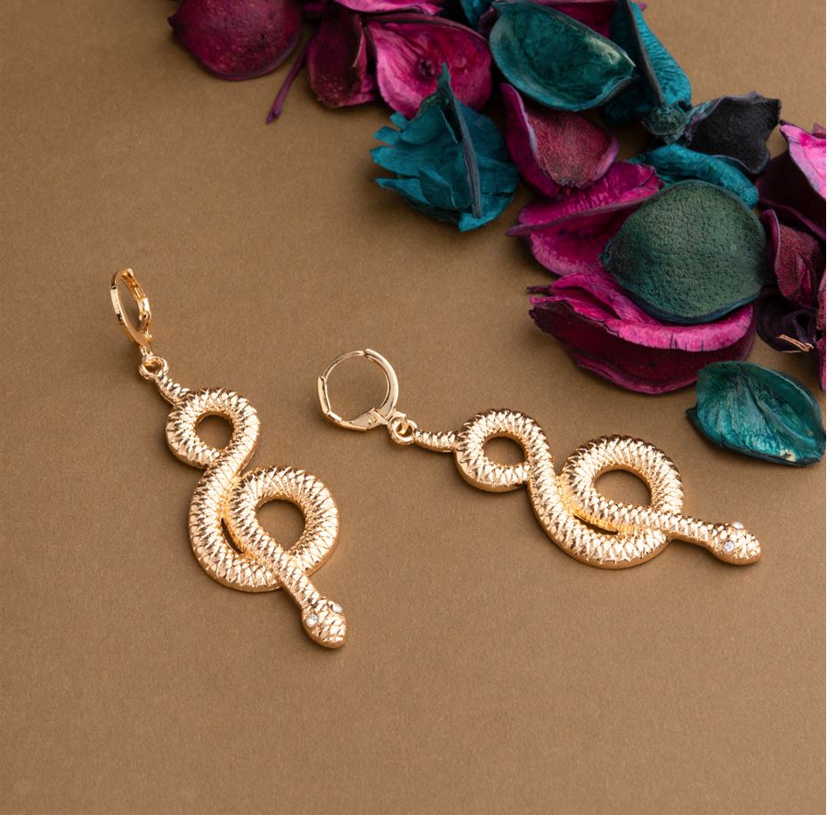 Silver / Gold Plated Snake Designed Western Fashion Earring-WER 1519