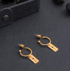 Silver / Gold Plated Open Circle Shaped Droplet LOVE Charm Western Fashion Earring-WER 1611