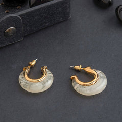 Gold Plated Geometric Shaped Acrylic Fashion Western Earring-WER 1615