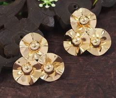 Gold/Silver Plated Cap Floral Stud Western Earring -  WER 4727