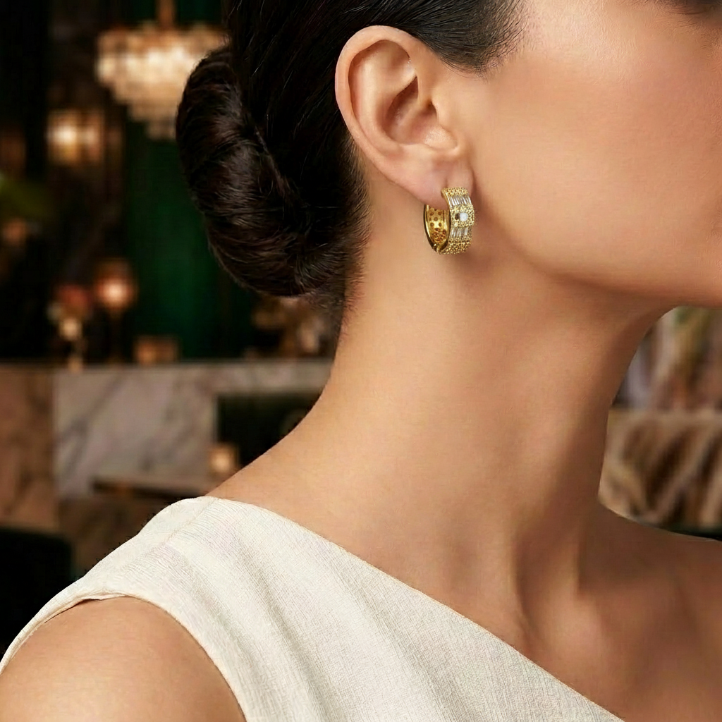 Korean Gold/ Silver Plated  hoops  Earring