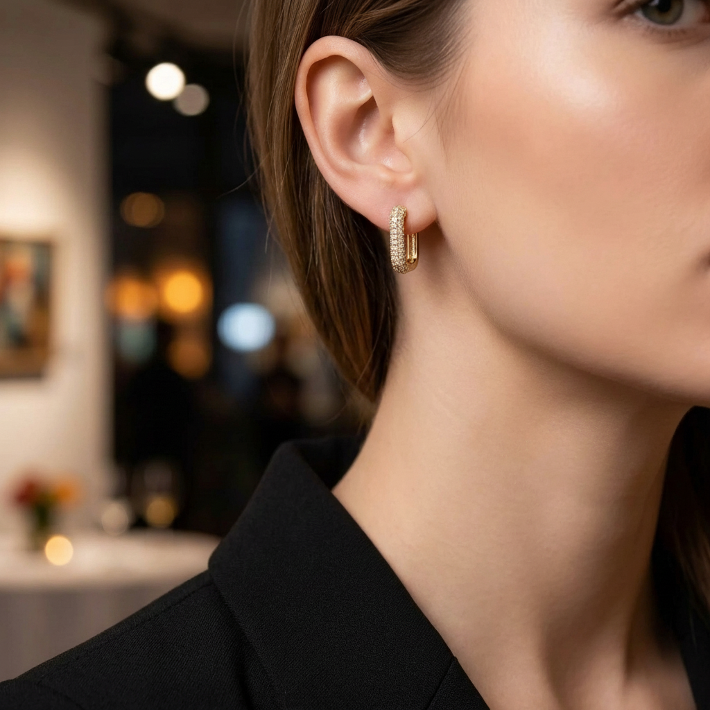 Korean Gold/ Silver Plated hoops  Earring